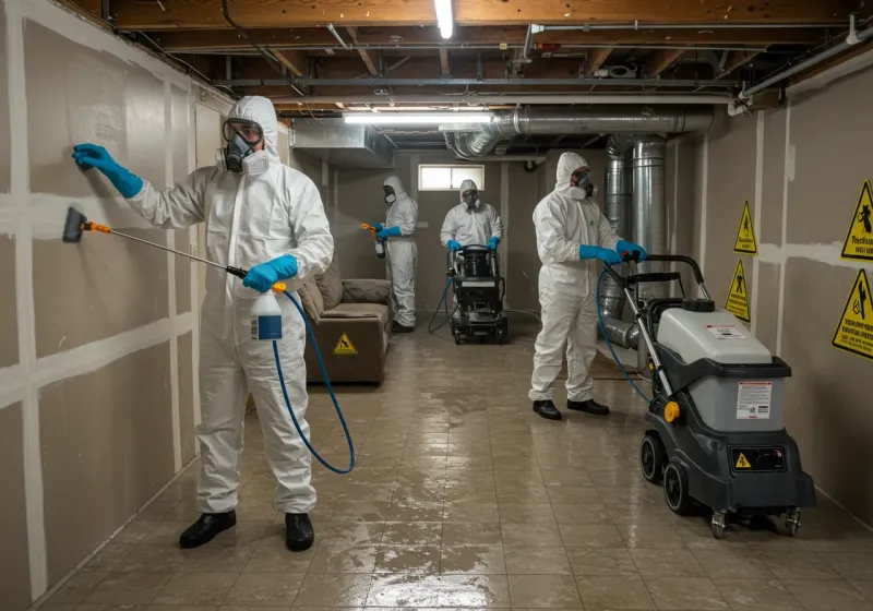 Basement Moisture Removal and Structural Drying process in Sampson County, NC